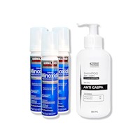 3 Minoxidil Espuma Kirkland + SHAMPOO SIN SAL ANTICASPA 350ML