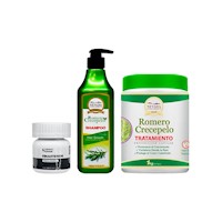 Cápsulas Finasteride 1mg + SHAMPOO ROMERO 520ML + TRATAMIENTO CAPILAR