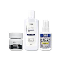 Cápsulas Finasteride 1mg + SHAMPOO ANTICAÍDA 250ML + LOCIÓN MINOXIN