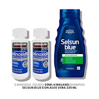 2 Minoxidil Líquido Kirkland|Shampoo Selsun Blue Con Aloe Vera 325 ml