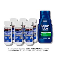 6 Minoxidil Líquido Kirkland|Shampoo Selsun Blue Con Aloe Vera 325 ml