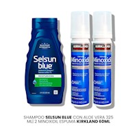 Shampoo Selsun Blue Con Aloe Vera 325 ml|2 Minoxidil Espuma Kirkland