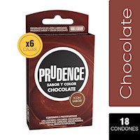 Prudence Box X6 Condones Chocolate  18 unidades