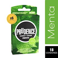 Prudence Box X6 Condones Menta  18 unidades