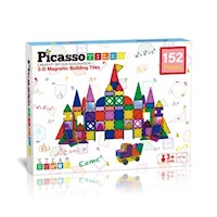 Set de Bloques de Construcción Magnéticos de 152 piezas traslúcidas