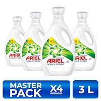 Detergente Líquido Ariel Concentrado 3L PackX4