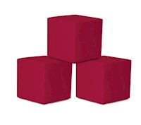 Puff Cuadrado Pack de 3 Rojo