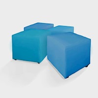 Juego de 4 Puff Turquesa