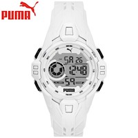 Reloj Puma Bold P5039 Hombre Digital Cronometro Luz Correa de Silicona Blanco