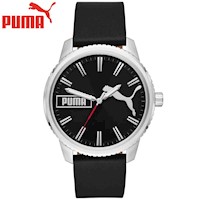 Reloj Puma Ultrafresh P5081 Acero Inoxidable Dorado Correa De Cuero Negro