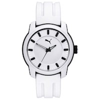 Reloj Puma P6017 Análogo Para Hombre Correa de Silicona Blanco