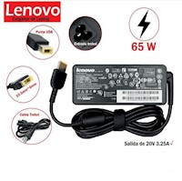 Cargador Lenovo 20V 3.25 PUNTA USB  65w