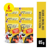 Snack Para Perros Beggin Tocino Y Queso 85g Caja 6 Unidades