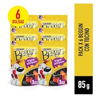 Snack Para Perros Beggin Con Tocino 85gr Caja 6 Unidades