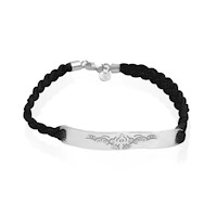 Pulsera Placa Labrada Hombre Plata