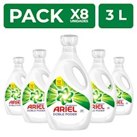 Detergente Líquido Ariel Concentrado 3L PackX8
