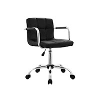 Silla Para Bar Giratoria Con Brazos Nill Cuero Negro Ofideas