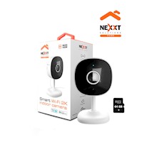 Cámara Wifi Nexxt NHC-I710 2K Interior Audio 2vías Deteccion movimiento +SD64GB