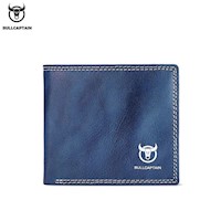 BullCaptain - Billetera de Cuero Mate QB-032-BL Azul