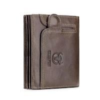 BullCaptain - Billetera de Cuero QB-037A-CF Marrón