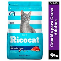 Comida para Gato Adulto Ricocat Atún Sardina y Trucha 9 kg