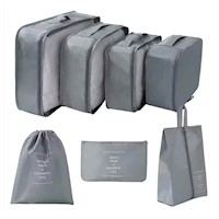 Set 7 Organizadores de Viaje Estuches Almacenamiento Gris