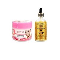 Crema Rosa + Suero Oro 24K 99% Facial 100g Genérico