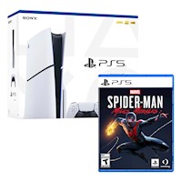 Consola Ps5 Slim Con Lector De Discos + Spiderman Miles Morales