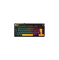 Teclado Gamer Aula F75 RGB Cableado Inglés Pink Switch Negro/Amarillo