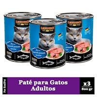 Pack x3 Paté Gato Leonardo Quality Selection Pescado 800 gr