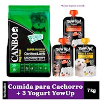 Comida Perro Cachorro Canbo Cordero 7 kg + 3 Yogurt YowUp