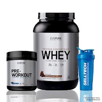 Pack Whey Concentrate 3Lb Chocolate + Pre Workout 500gr Uva