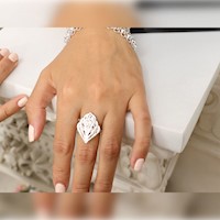 Anillo Special Leaf filigrana graduable