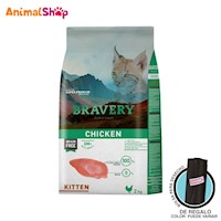 Comida gato kitten Bravery Pollo 2 Kg + 2 cremi