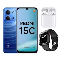 Xiaomi Redmi 15C 4G 256GB 4+4GB Azul + Audifonos + Smartwatch