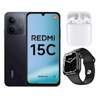 Xiaomi Redmi 15C 4G 256GB 4+4GB Negro + Audifonos + Smartwatch