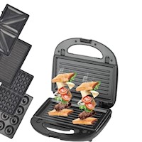 SANDWICHERA RAF 577 850 W 4 EN 1 POSTRES DESAYUNOS DONAS WAFLERA NEGRO