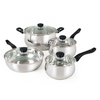 Juego de Ollas Oster 8PZ Rametto Acero Inox Plateado