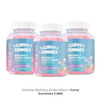 Biotina y Ácid Fólico 60 gmts Curvy Gummies 3Uni