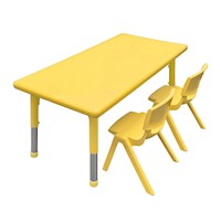 Mesa para colegios Altura graduable  + 2 sillas color Amarillo
