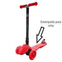 Scooter Plegable Rojo Para Niñas Con Luces