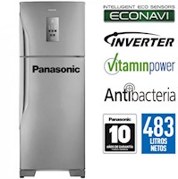 Refrigeradora Panasonic Top Freezer BT55 483L Inverter Color Inox