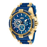 Reloj Hombre Invicta Bolt Acero Dorado con Azul y Silicona Azul 25527
