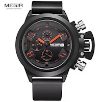 Reloj Megir Acero Negro y Silicona Negro MEG-18