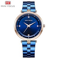 Reloj Mujer Minifocus Acero Oro Rosa y Azul MIN-M-12