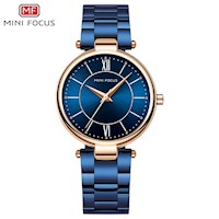 Reloj Minifocus Acero Oro Rosa y Azul MIN-M-9