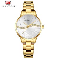 Reloj Minifocus Acero Dorado y Blanco MIN-M-6