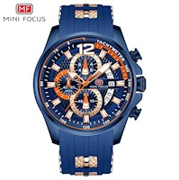 Reloj Minifocus Acero Azul y Silicona Azul MIN-15