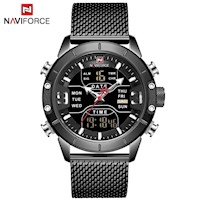 Reloj Naviforce Acero Plateado y Negro NAV-4