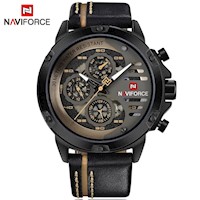 Reloj Naviforce Acero Negro y Cuero Negro NAV-39